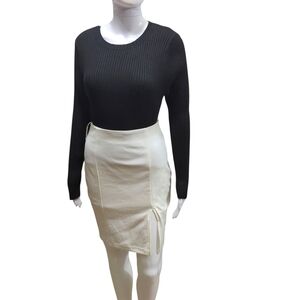 Chic Cream Pencil Skirt